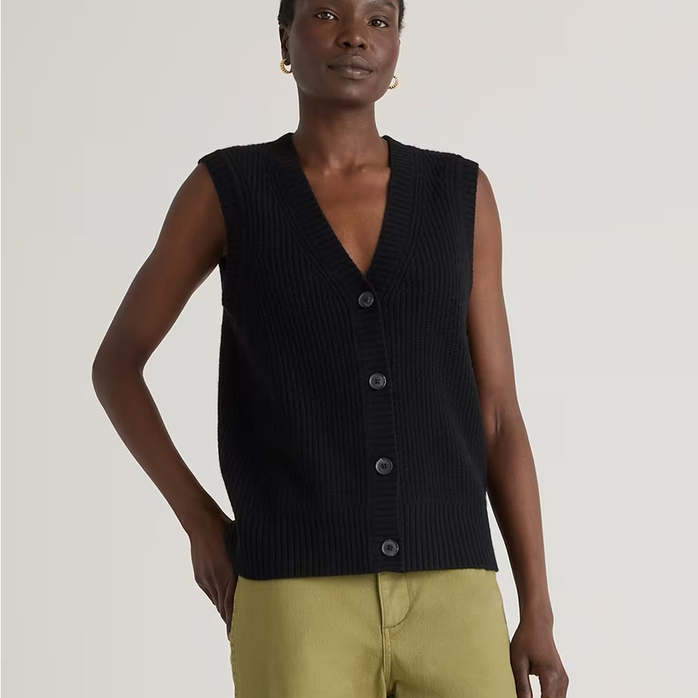 Quince Mongolian Cashmere Fisherman Sweater Vest